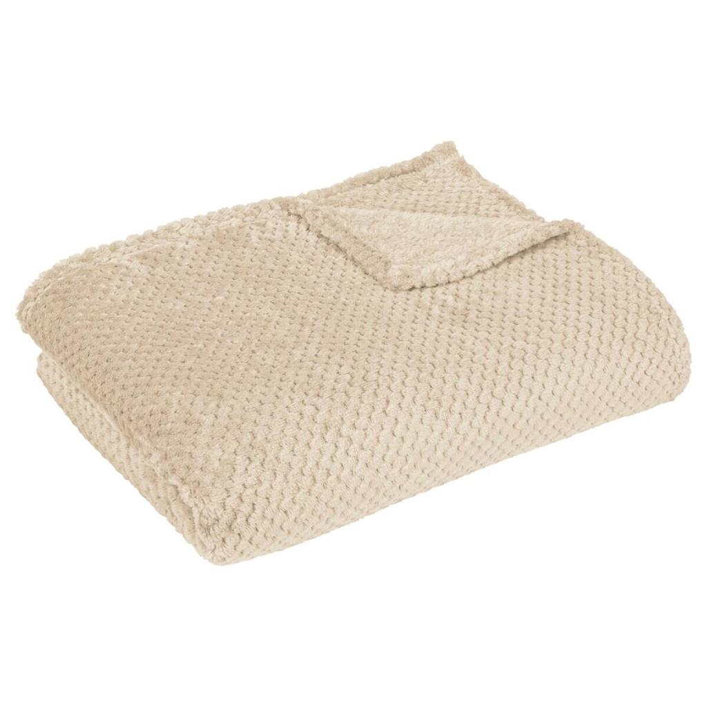 Wohndecke Flanell beige Polyester B/L: ca. 220x240 cm