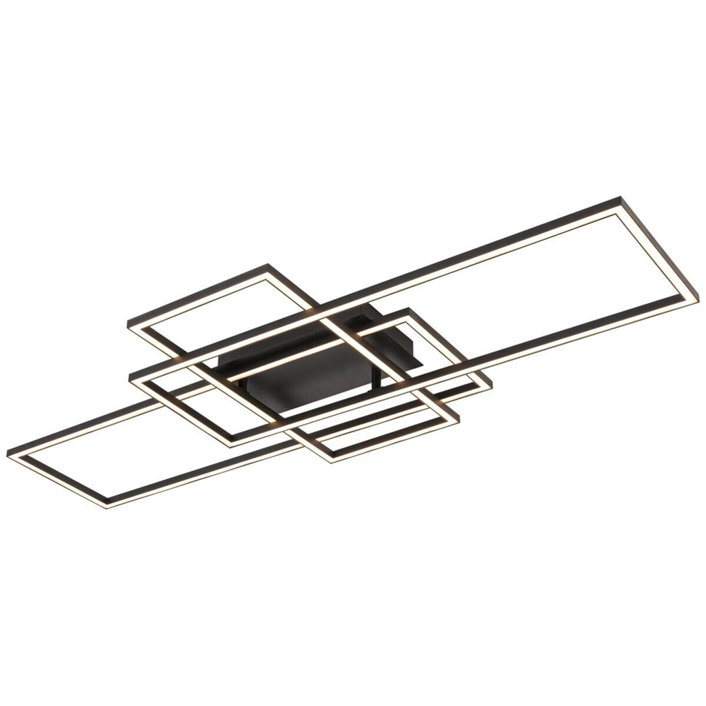 Deckenleuchte schwarz Kunststoff Metall B/H/L: ca. 42x10x103 cm
