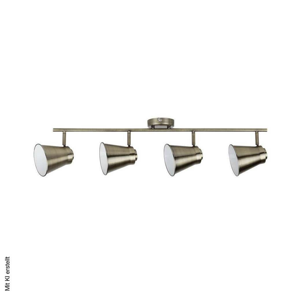 SPOT Light Spotbalken Amanda altmessing weiß Metall B/H/T: ca. 87x20x12 cm E27 4 Brennstellen