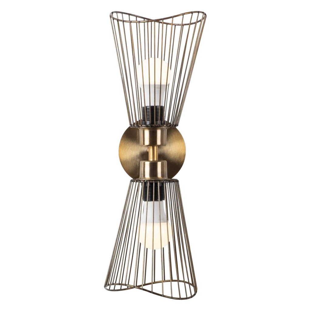 Opviq Wandleuchte Zeyno bronze Metall B/H/T/L/D: ca. 16x48x16x16x16 cm E27 2 Brennstellen
