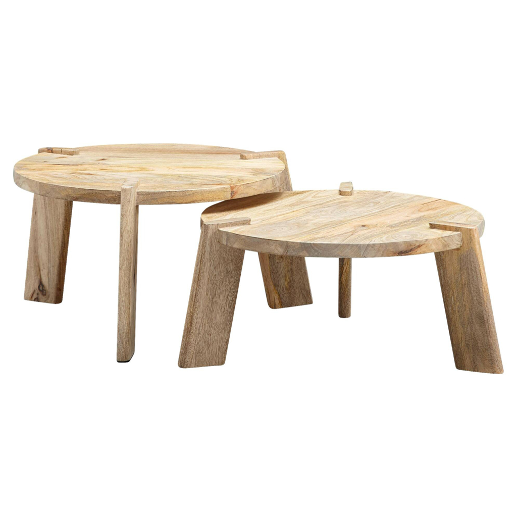 Couchtisch 2er-Set. natur