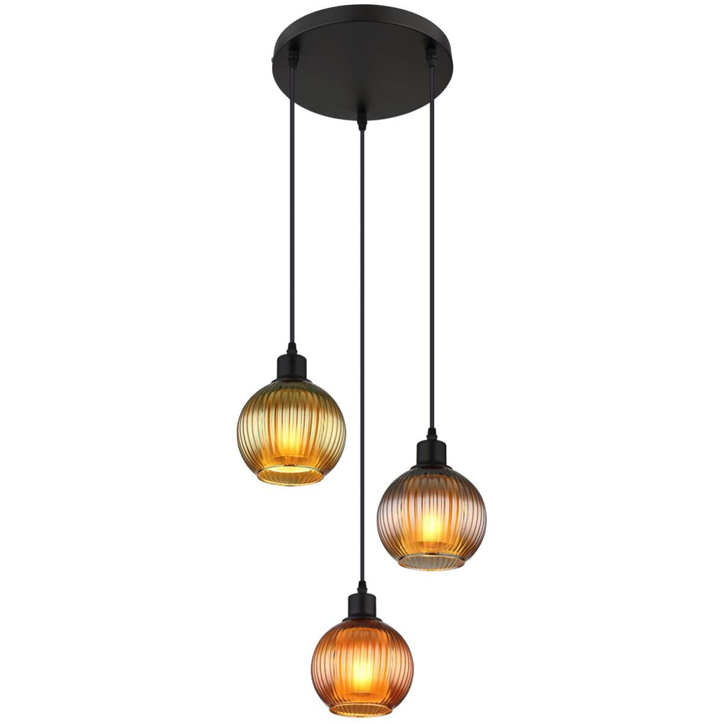 GLOBO Pendelleuchte Zumba Metall Glas E27 3 Brennstellen