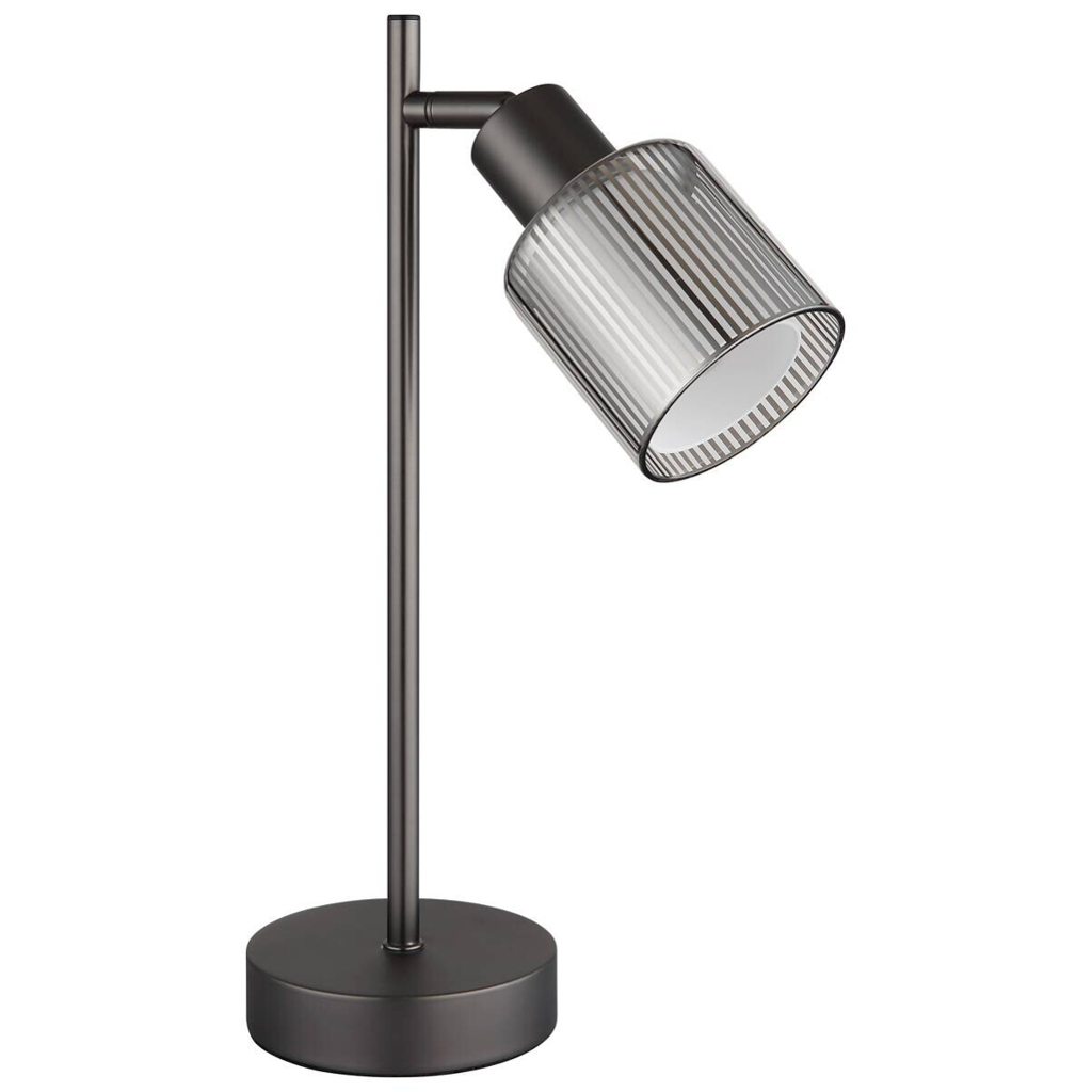 GLOBO Tischleuchte schwarz Chrom Glas Metall B/H/L: ca. 11,5x37,5x15 cm E14 1 Brennstellen