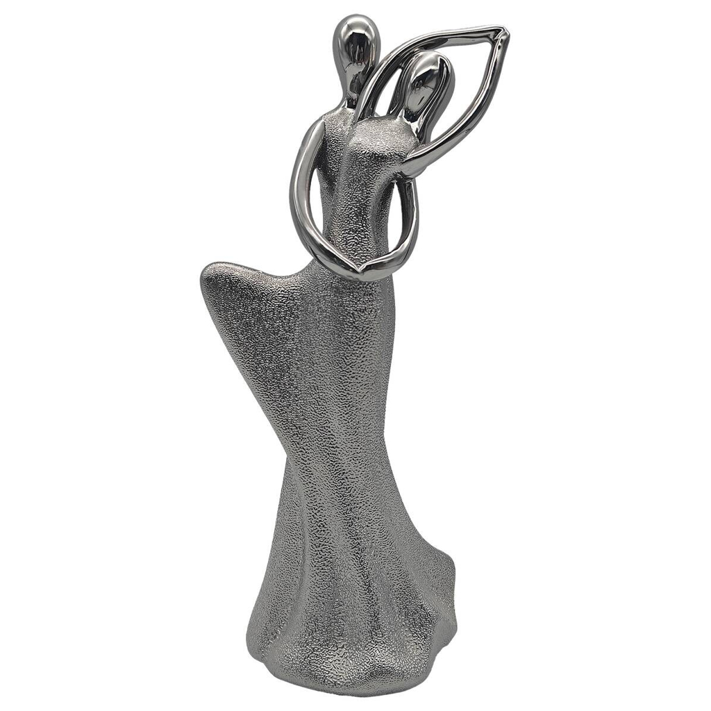 POCOline Deko-Figur silber Porzellan B/H/L: ca. 10,7x24,6x8,3 cm