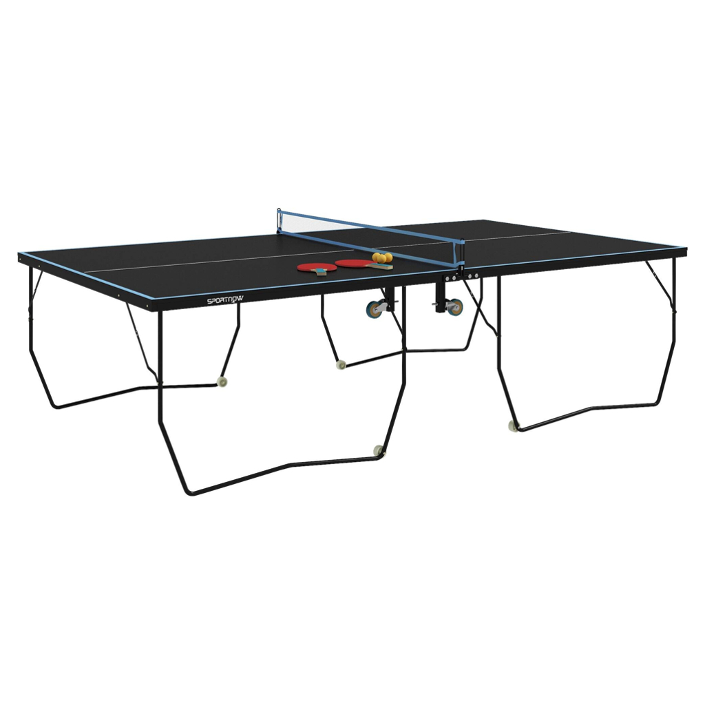 SPORTNOW Tischtennisplatte schwarz Stahl B/H/L: ca. 152,5x76x274 cm