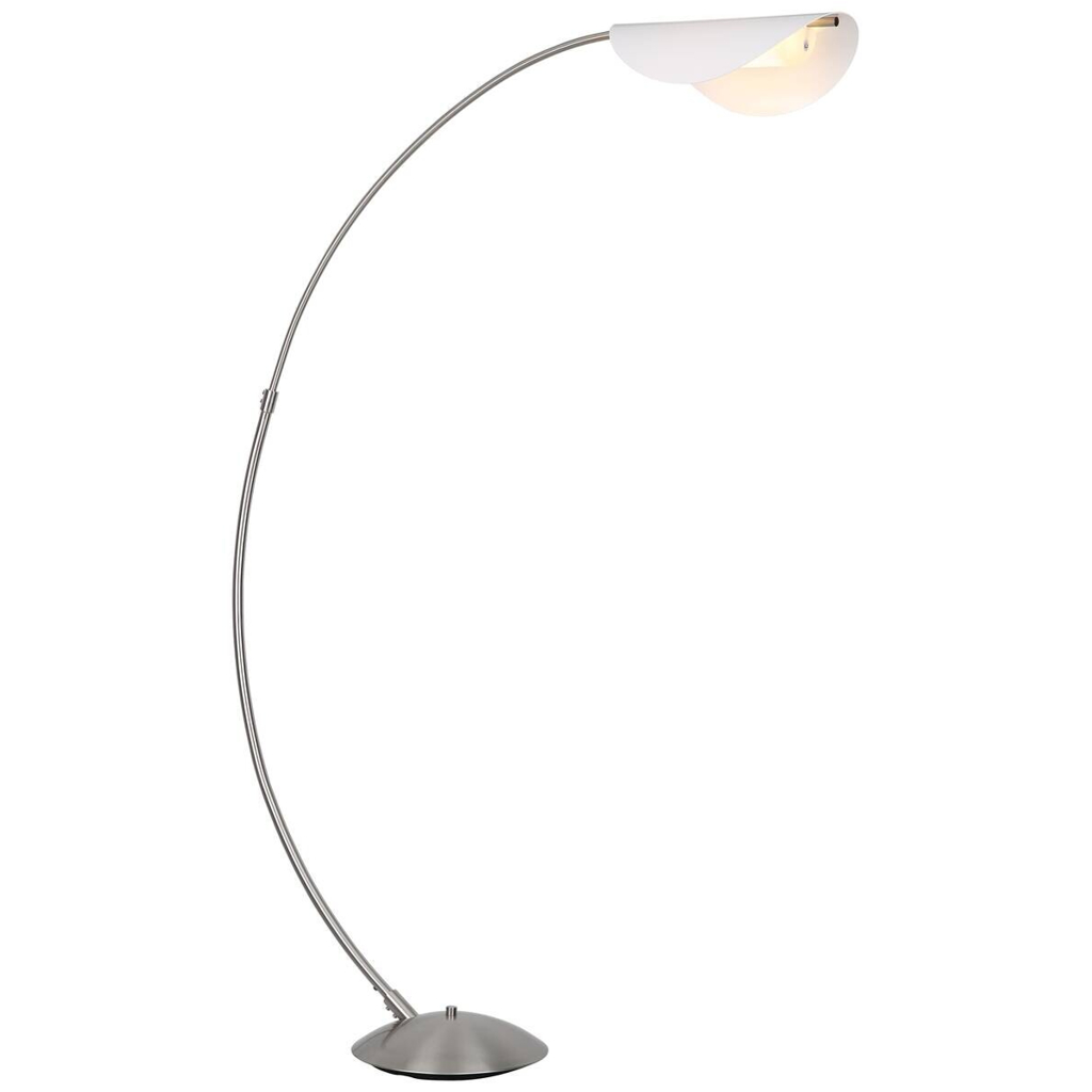 GLOBO Stehlampe nickel matt Opal Metall Acryl B/H/T/L: ca. 35x182x124x124 cm 1 Brennstellen