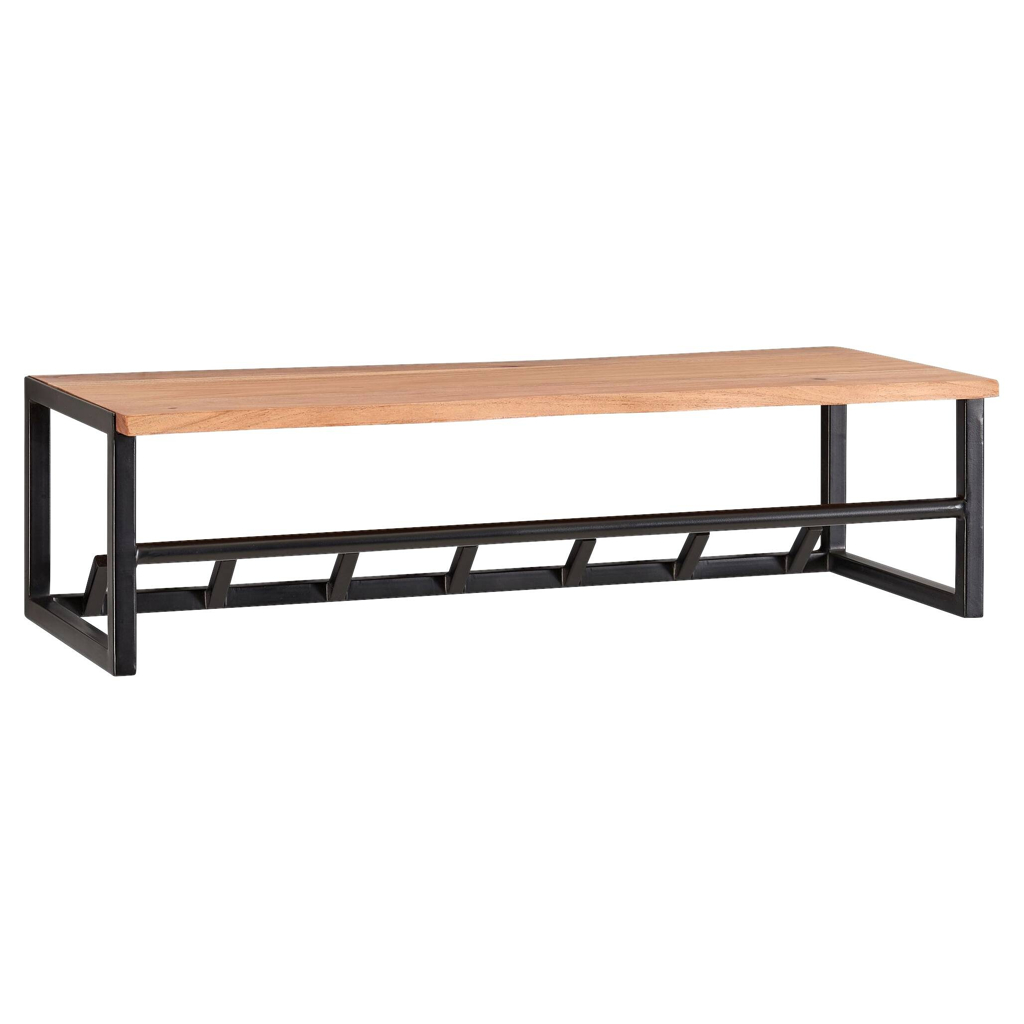 Wandgarderobe natur schwarz pulverbeschichtet B/H/T: ca. 80x33x22 cm