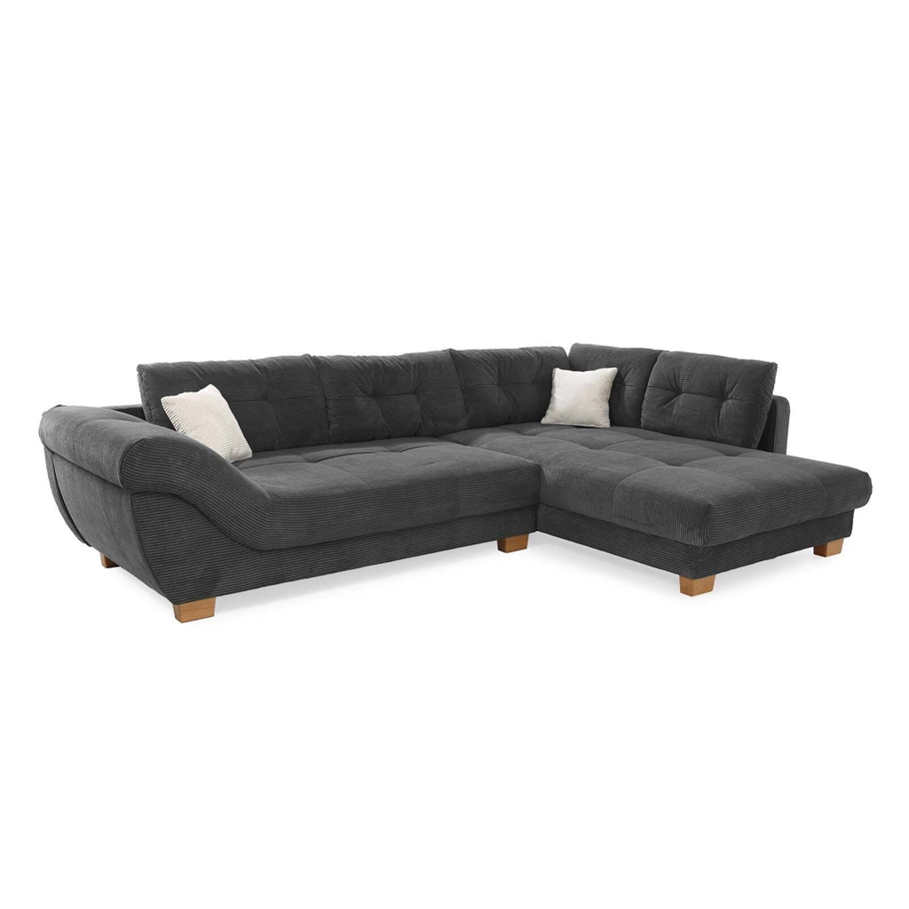 Ecksofa grau Microfaser B/H/T: ca. 346x90x221 cm