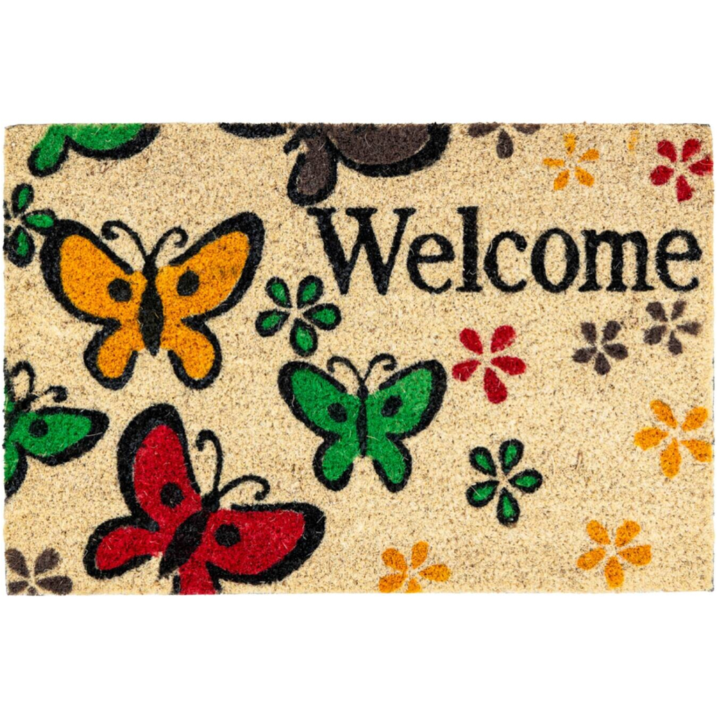 Fußmatte Kokos Butterfly Multi B/L: ca. 40x60 cm