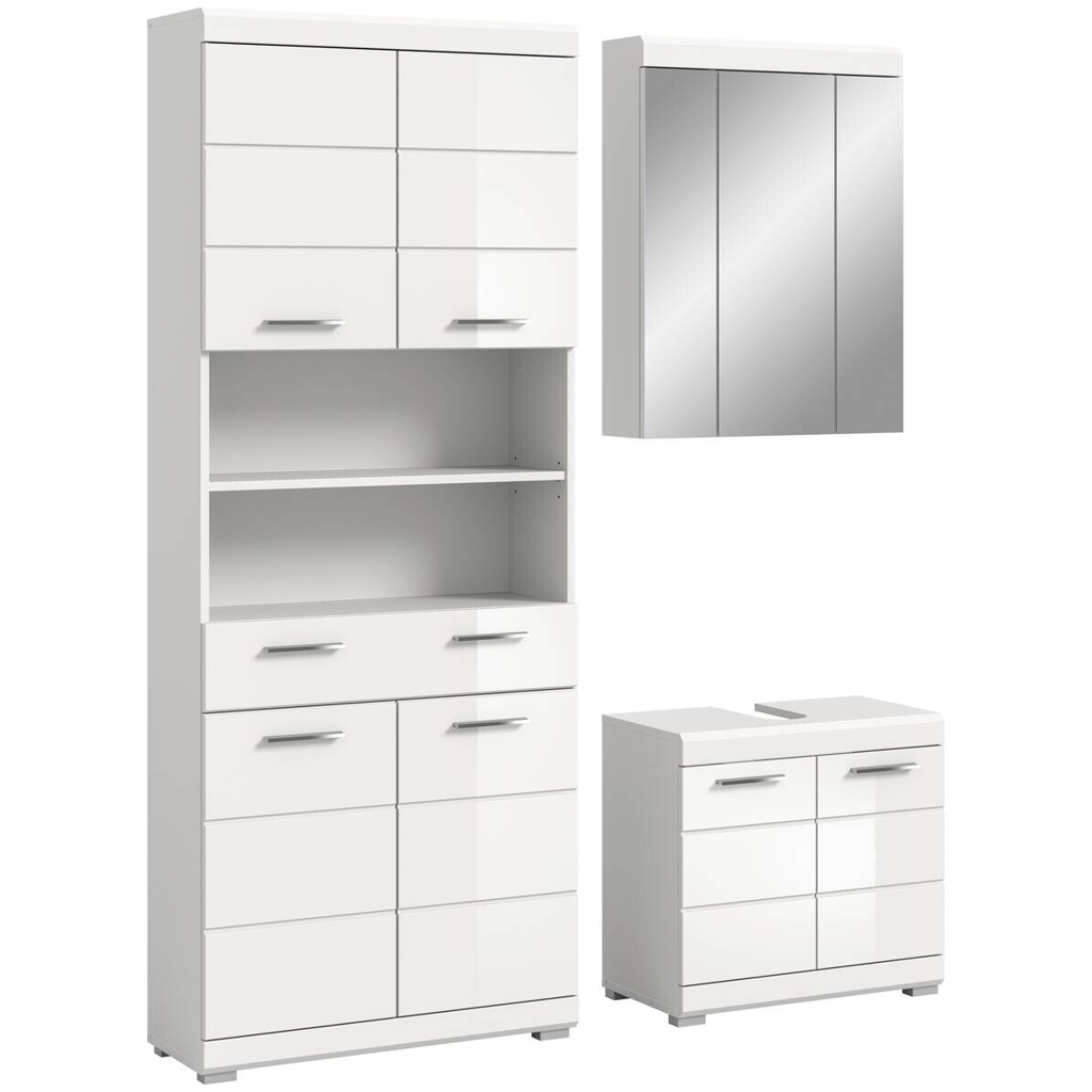 Badezimmer-Set Scout weiß weiß Hochglanz B/H/T: ca. 149x34x191 cm
