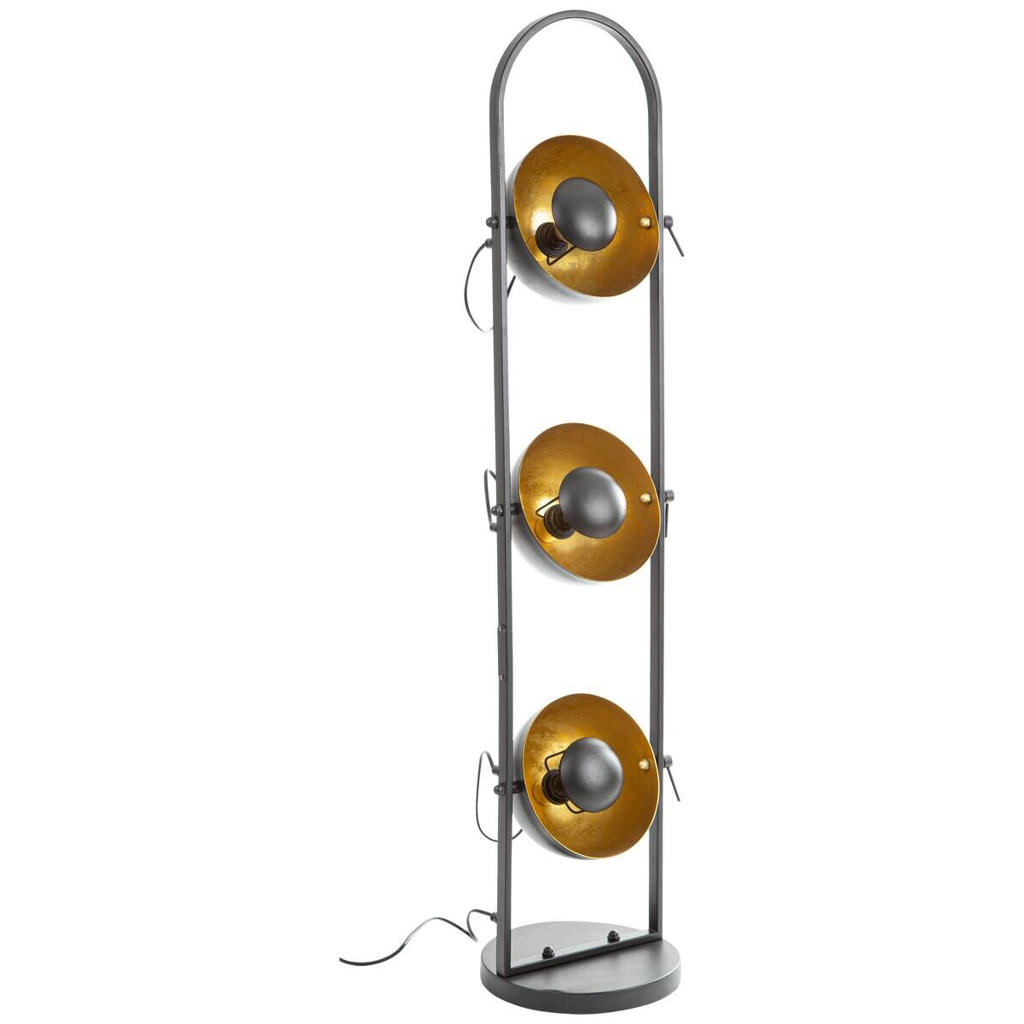 GLOBO Stehlampe OLE 46150345X schwarz gold Metall H/D: ca. 117x20 cm 3 Brennstellen