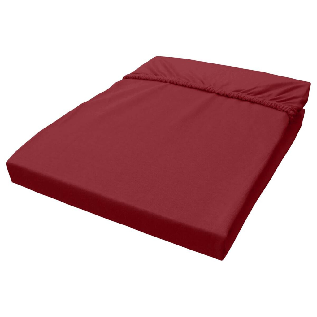 Jersey Spannbetttuch bordeaux Baumwolle B/H/L: ca. 180x28x200 cm