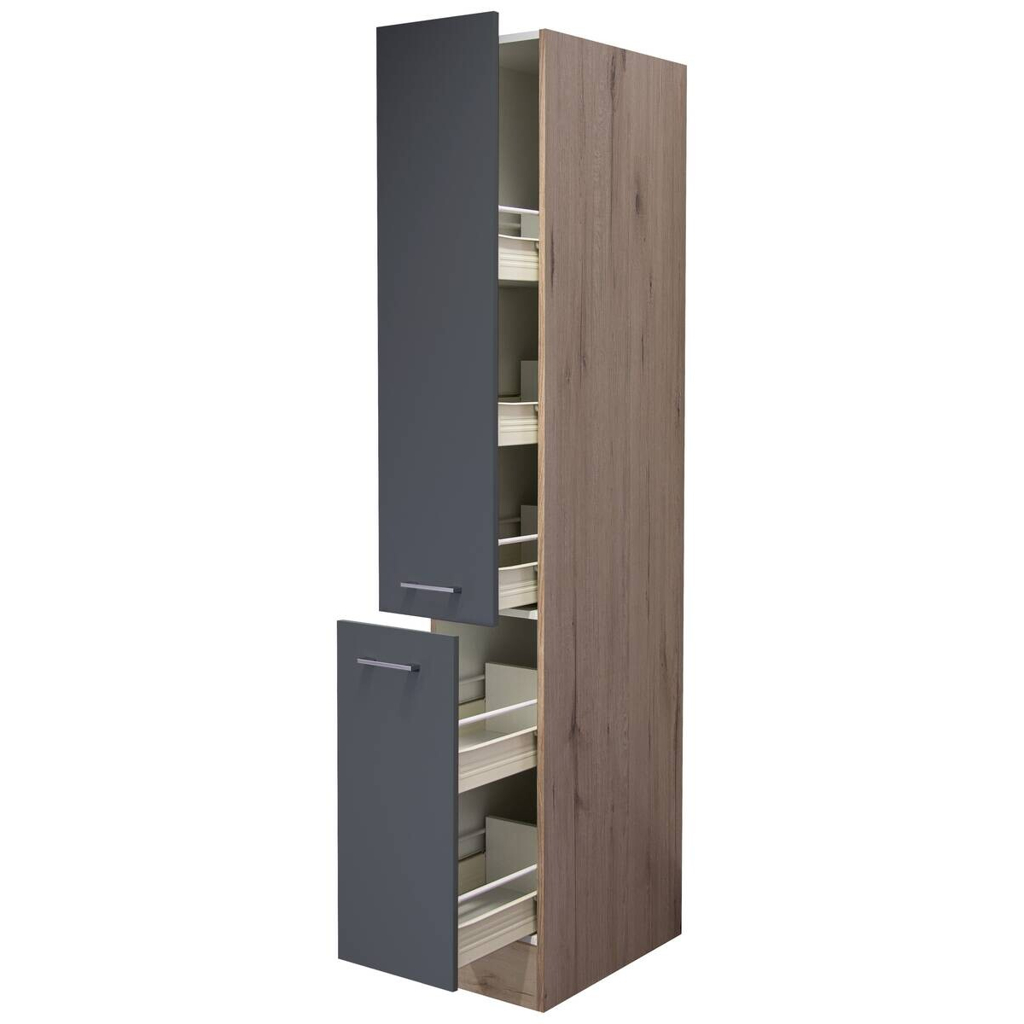 Apothekerschrank Morena grau matt B/H/T: ca. 30x200x57 cm