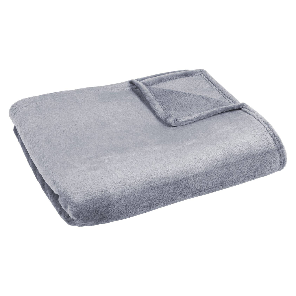 Flanelldecke silber Polyester B/L: ca. 140x200 cm