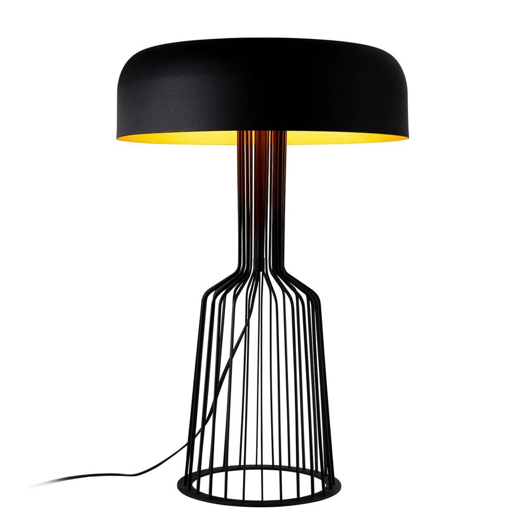 Opviq Tischleuchte gold schwarz Eisen B/H/L: ca. 36x57x36 cm E27 1 Brennstellen