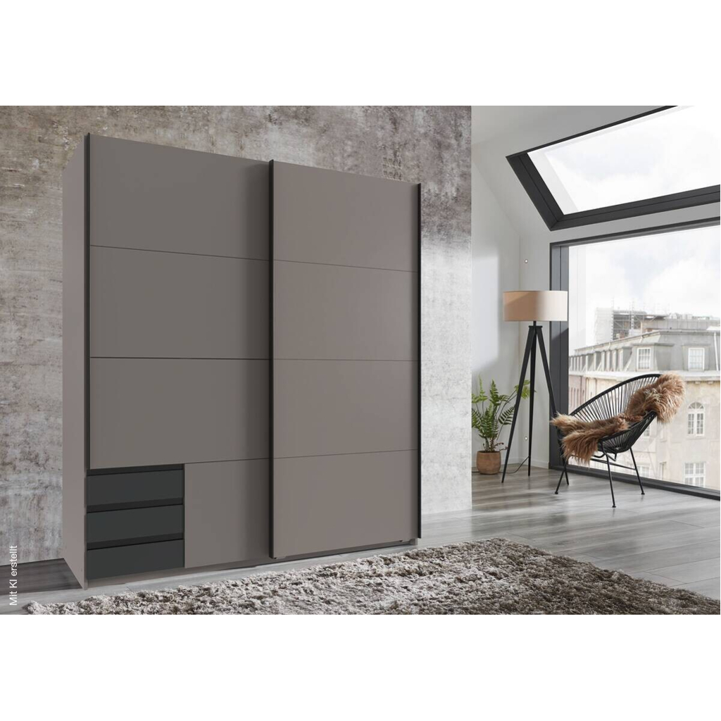 Schwebetürenschrank Bahamas Sahara grau B/H/T: ca. 179x198x65 cm