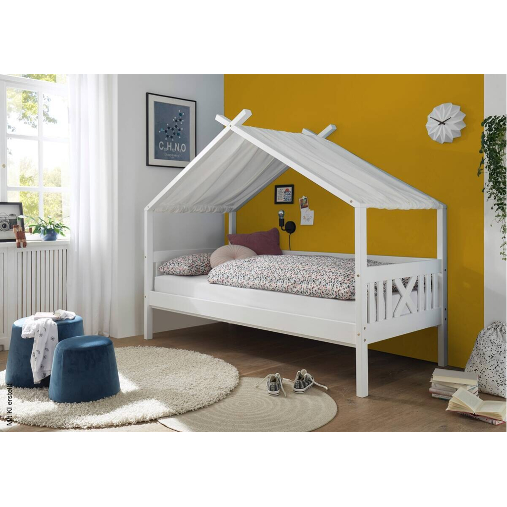 Himmelbett Susa kiefer weiß Liegefläche B/L: ca. 90x200 cm