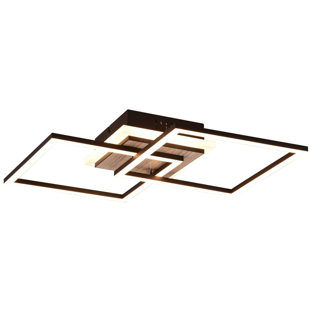 Reality LED-Deckenleuchte R62793635 Giro schwarz MDF Metall Acryl B/H/T: ca. 57x8x35 cm 1 Brennstellen