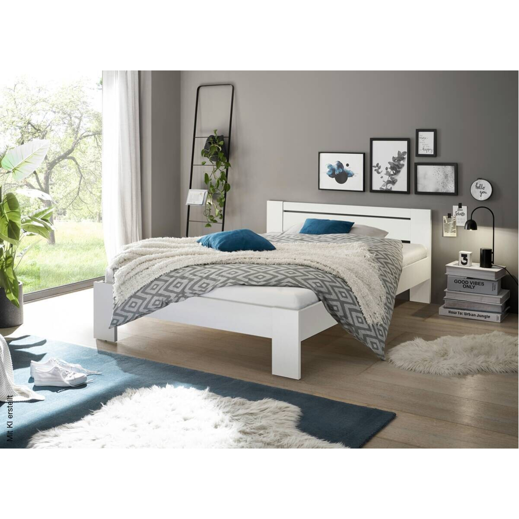 Futonbett Cannes weiß Liegefläche B/L: ca. 140x200 cm