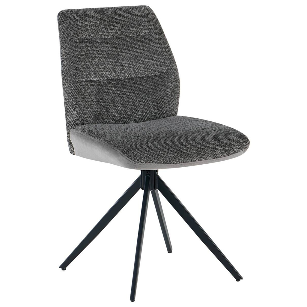 Stuhl Turin grau Webstoff Samtoptik B/H/T: ca. 48x87x50 cm