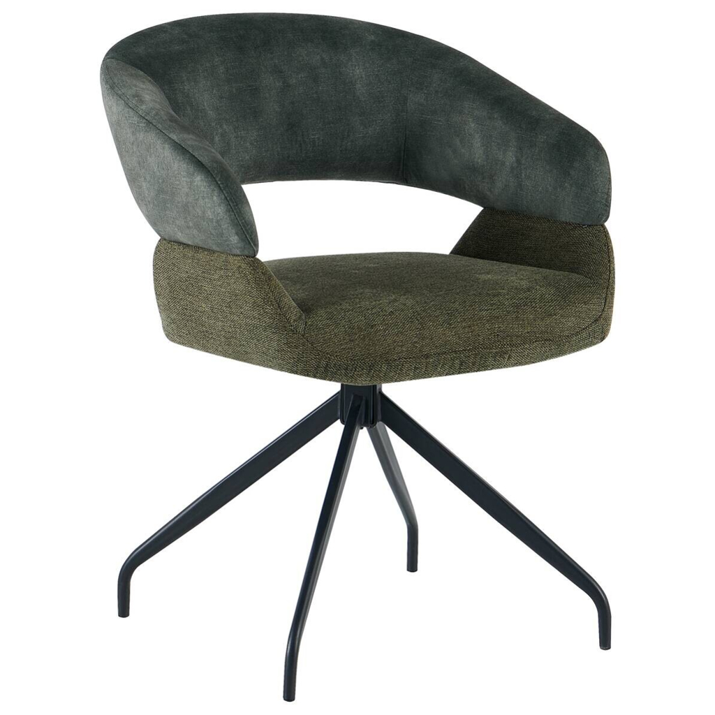 Drehstuhl Miami grün Webstoff Velourstoff B/H/T: ca. 61x84x64 cm