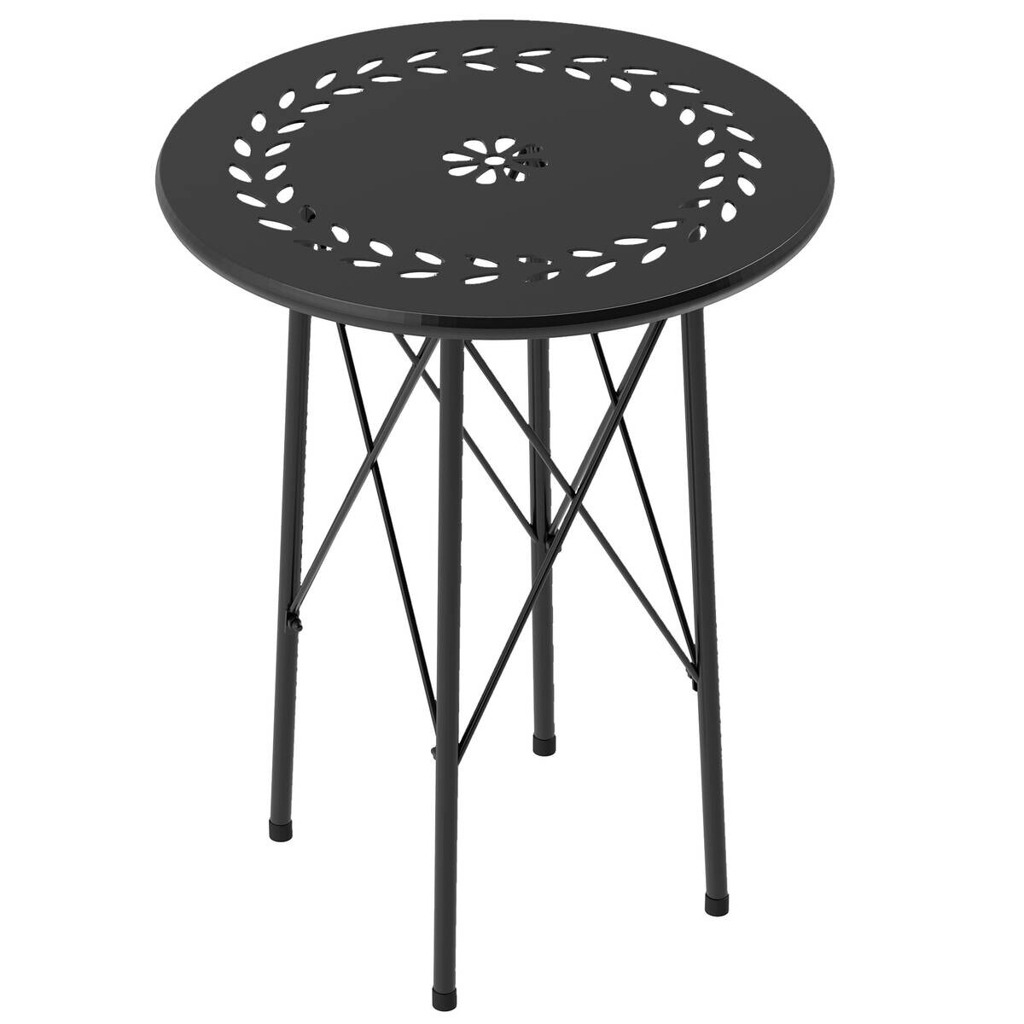 Outsunny Gartentisch schwarz Stahl B/H/L: ca. 40x50x40 cm