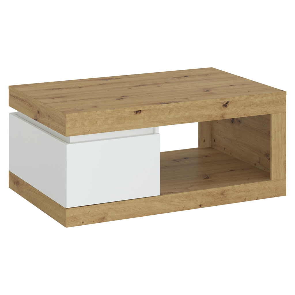 Couchtisch Luci Eiche Artisan Alpinweiß Nachbildung B/H/T: ca. 110x50x70 cm