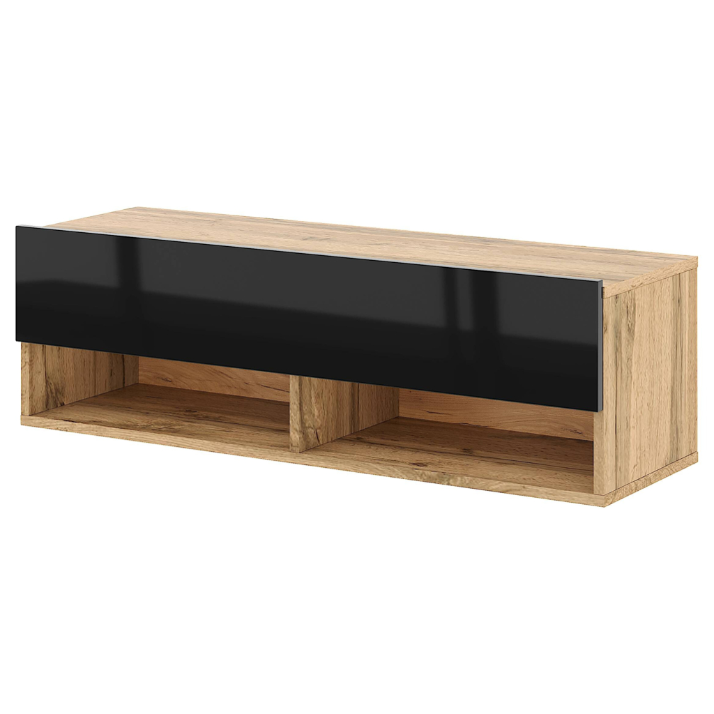TV-Lowboard TV LOWBOARD DERBY 100 Eiche Wotan Nachbildung schwarz glänzend B/H/T: ca. 100x32,5x31,5 cm