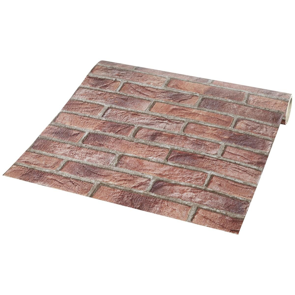 Papiertapete Steinoptik rot B/L: ca. 53x1005 cm