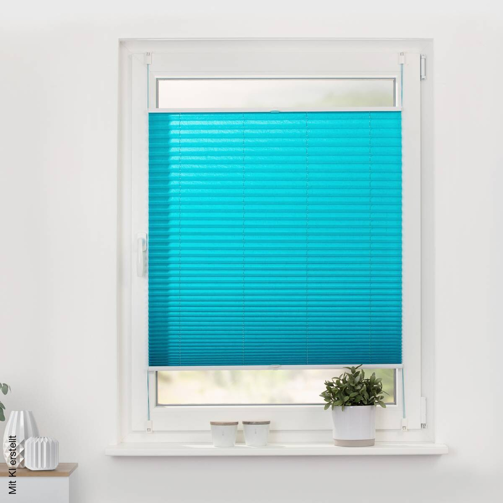 LICHTBLICK Spannplissee blau B/L: ca. 85x130 cm