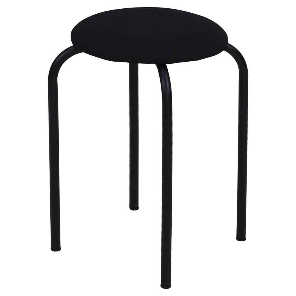 Stapelhocker Fred schwarz Stoff B/H/T: ca. 30x46x30 cm