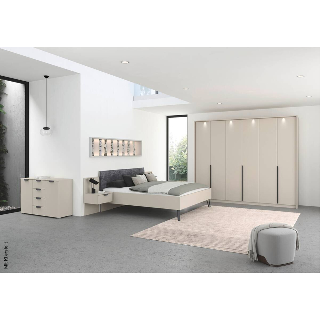Bett Briona champagner B/H/T: ca. 196x97x209 cm Liegefläche B/L: ca. 180x200 cm