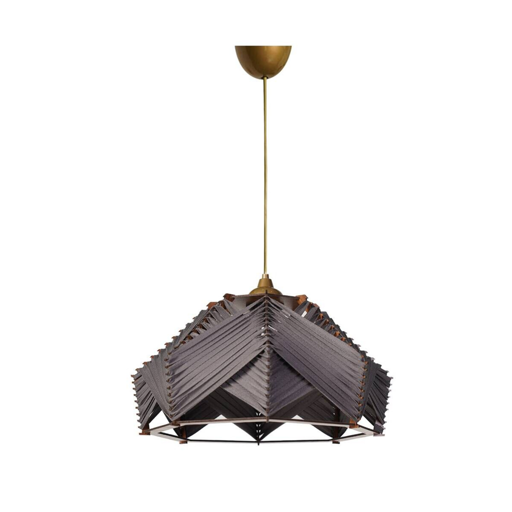 Opviq Pendelleuchte grau Kunststoff Baumwolle B/H/T/L/D: ca. 35x60x35x35x35 cm E27 1 Brennstellen