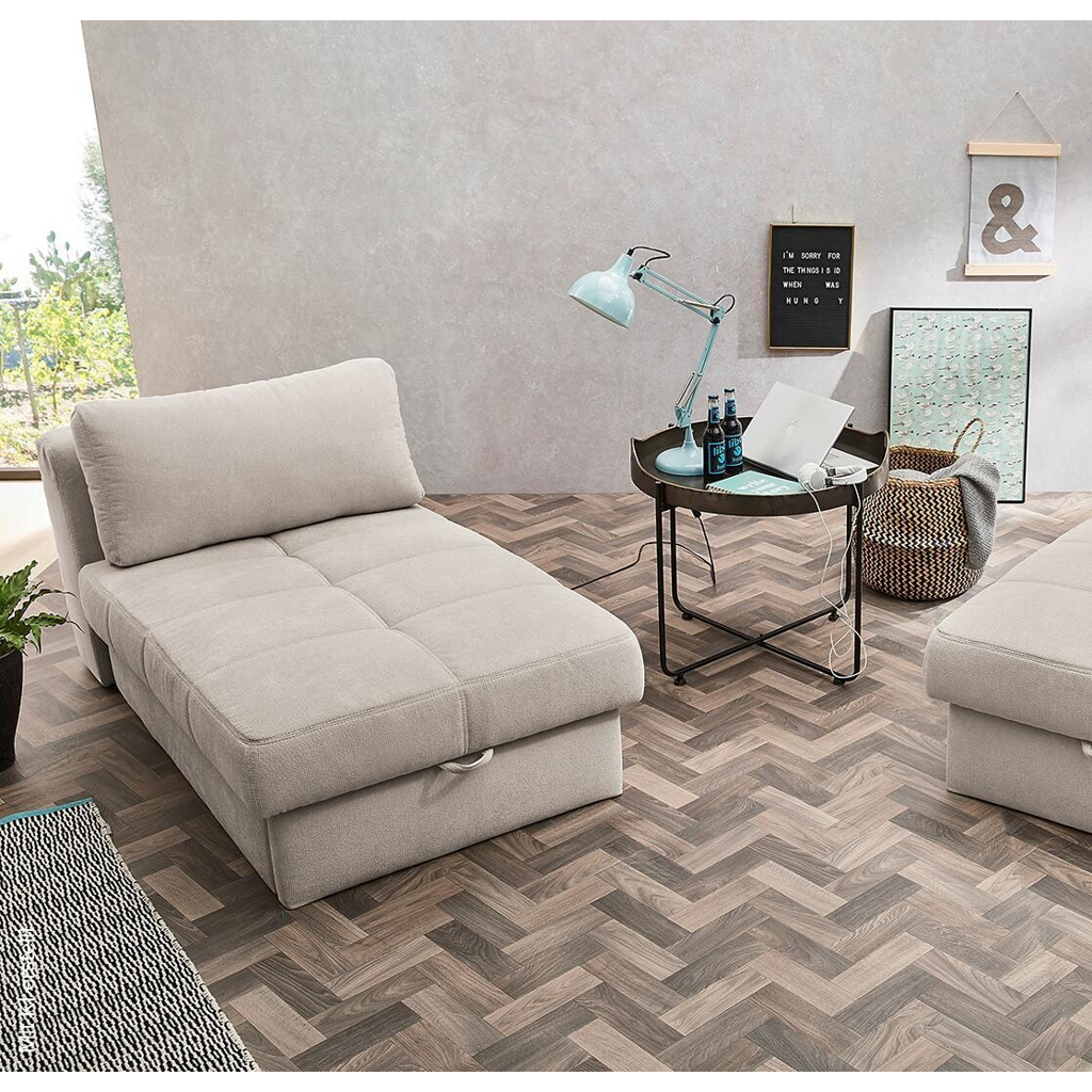 Recamiere beige Microfaser B/H/T: ca. 93x205x78 cm