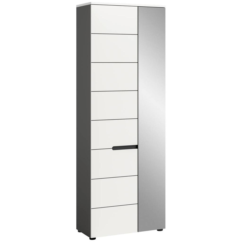 Garderobenschrank Canu basaltgrau Nachbildung weiß B/H/T: ca. 65x190x37 cm