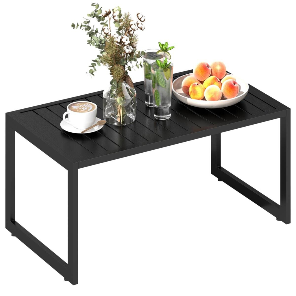 Outsunny Beistelltisch schwarz Aluminium B/H/L: ca. 50x42x90 cm