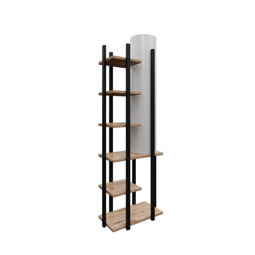 Opviq Stehlampe weiß schwarz MDF Spanplatte B/H/T/L: ca. 25x135x25x45 cm E27 1 Brennstellen