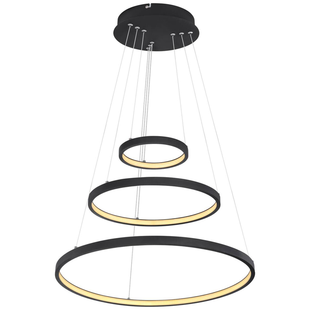 GLOBO LED-Pendelleuchte RALPH 67192-57B schwarz Metall Kunststoff H/D: ca. 120x51 cm 1 Brennstellen