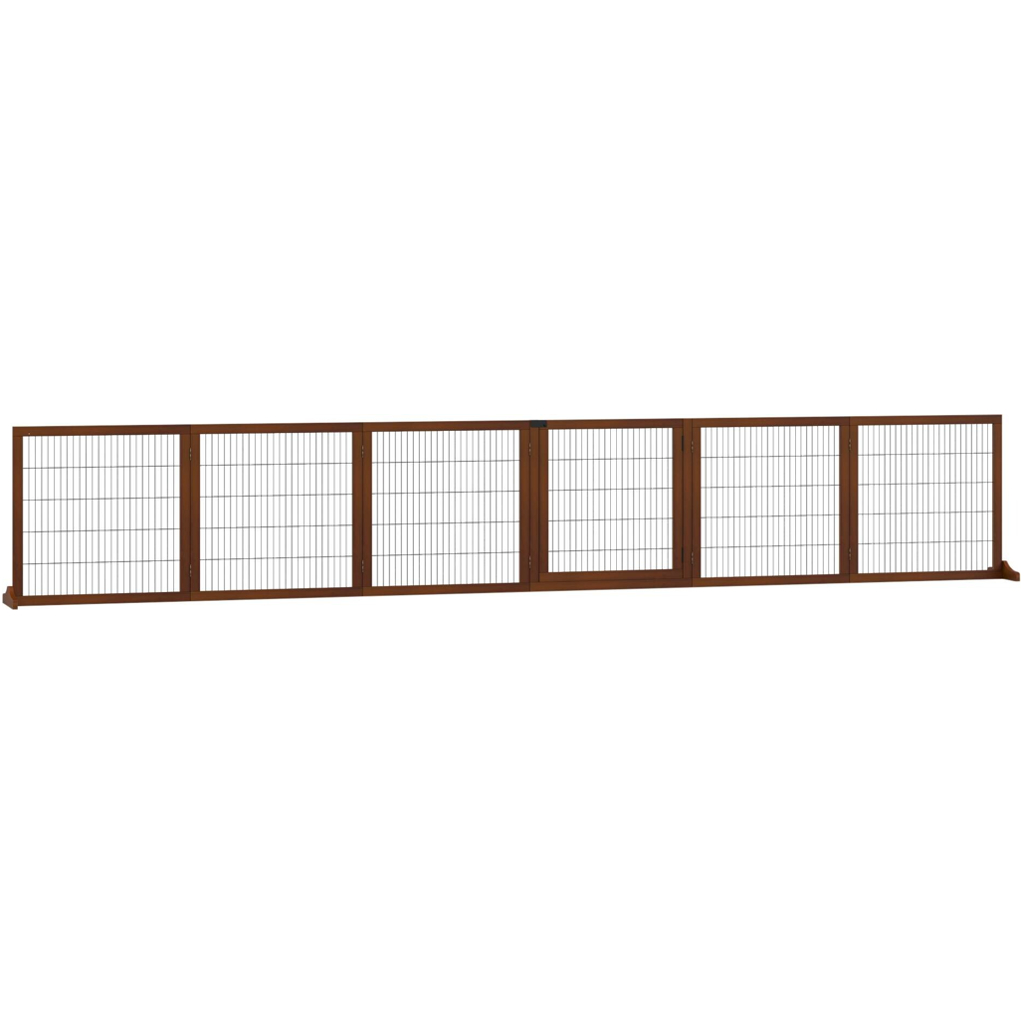 PawHut Absperrgitter kaffee Kiefer B/H/L: ca. 36x70x432 cm