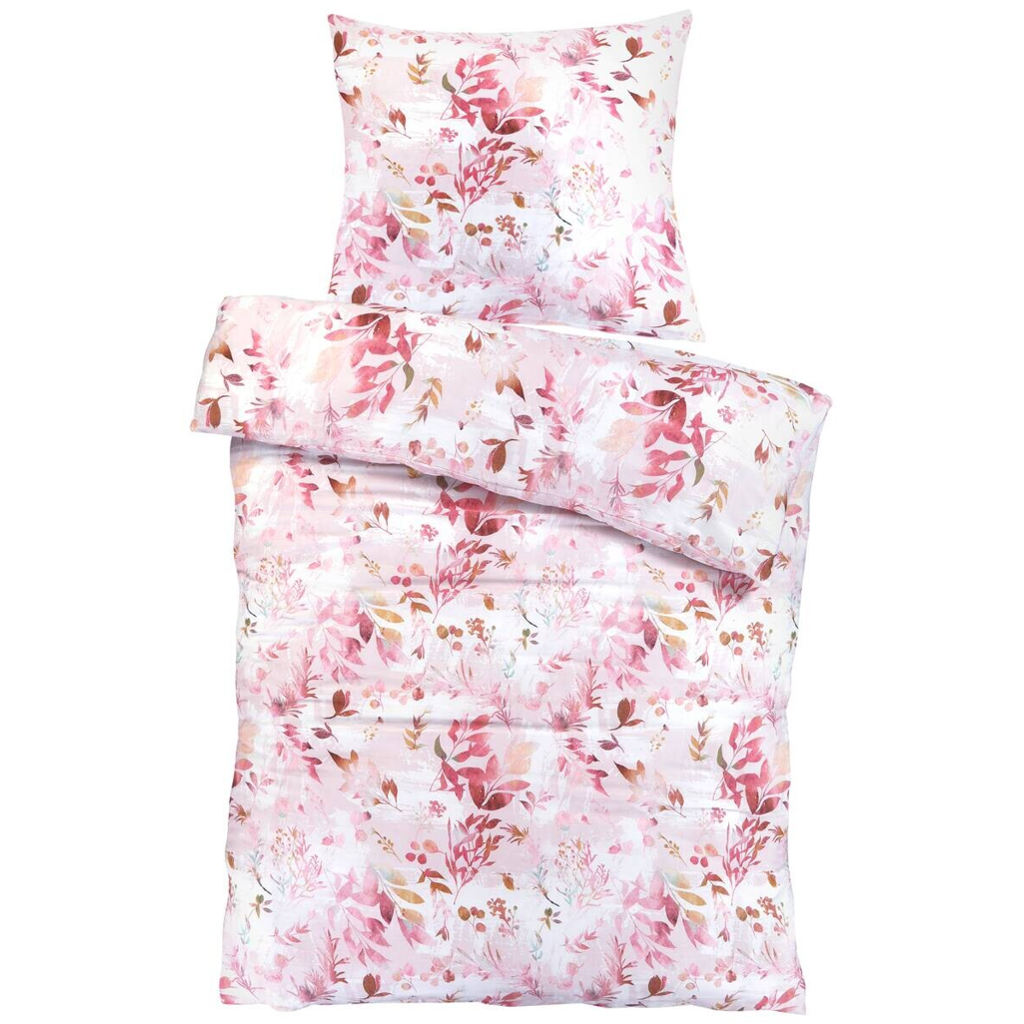 Baumwoll Bettwäsche Satin rosé Baumwolle B/L: ca. 135x200 cm