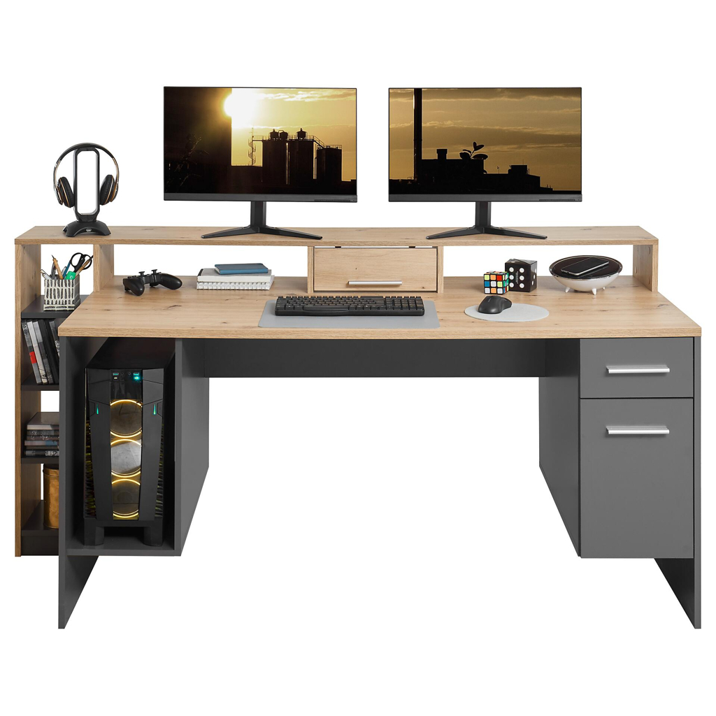 Schreibtisch Highscore grau Eiche Artisan Nachbildung B/H/T: ca. 182x92x70 cm 509546200