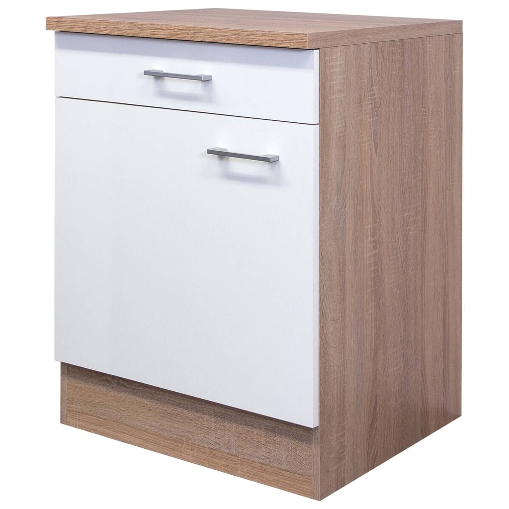 Unterschrank Samoa weiß Eiche Nachbildung B/H/T: ca. 60x85x60 cm