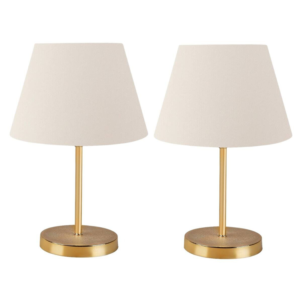 Opviq Tischleuchte 2er Set AYD-2339 creme Metall B/H/T/L/D: ca. 22x37x22x22x22 cm E27 1 Brennstellen
