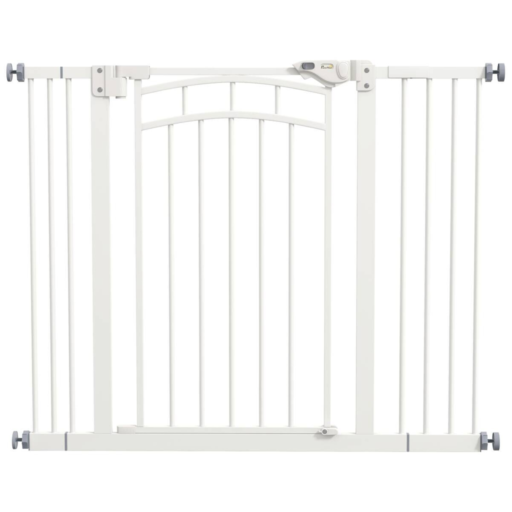 PawHut Türschutzgitter weiß Stahl B/H/L: ca. 4x76x100 cm
