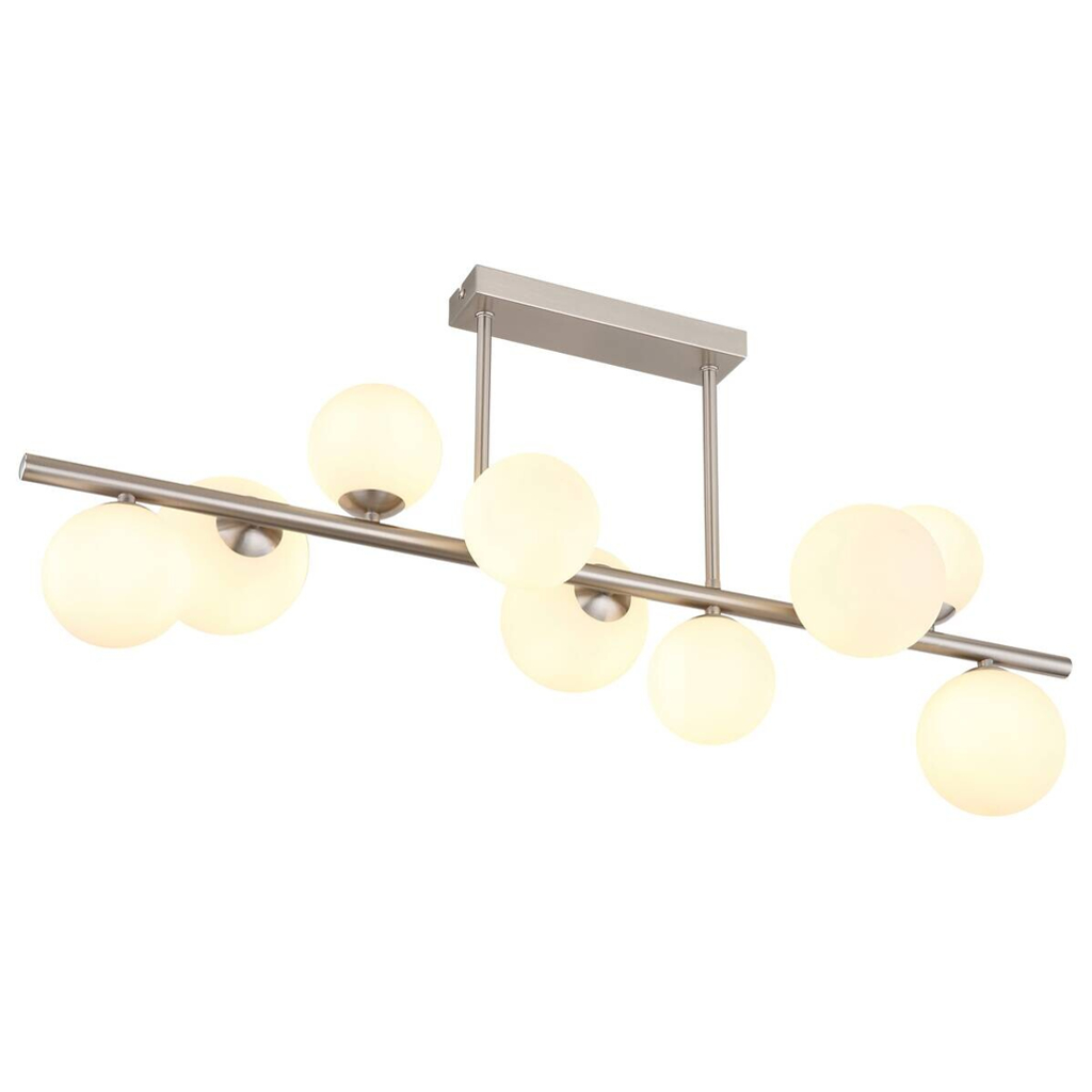 GLOBO Deckenleuchte nickel matt Metall B/H/T: ca. 28x37x87 cm G9 9 Brennstellen
