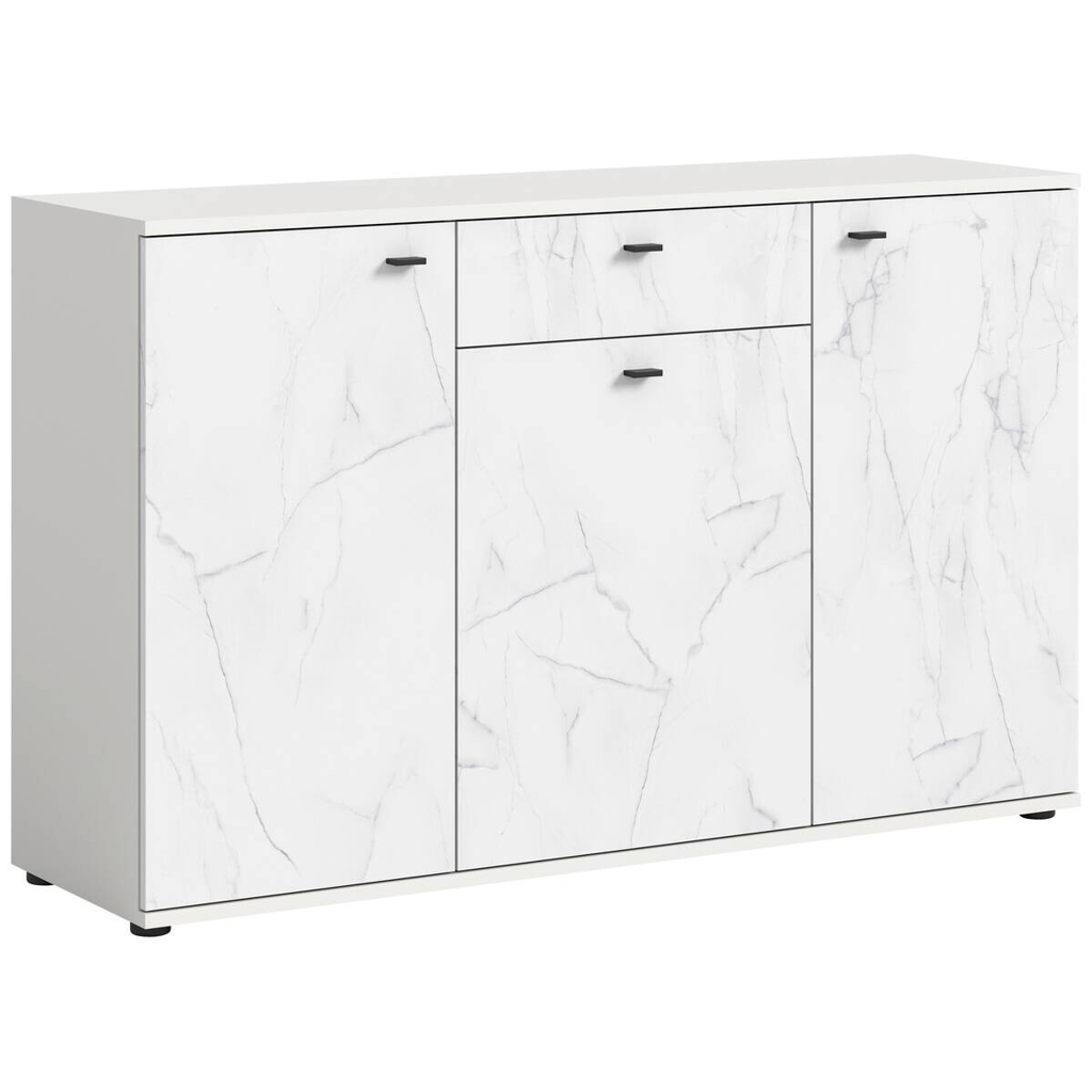 Sideboard Stone weiß Marmoroptik B/H/T: ca. 139x88x41 cm