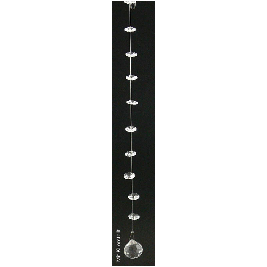 Deko-Kette klar Glas L: ca. 75 cm
