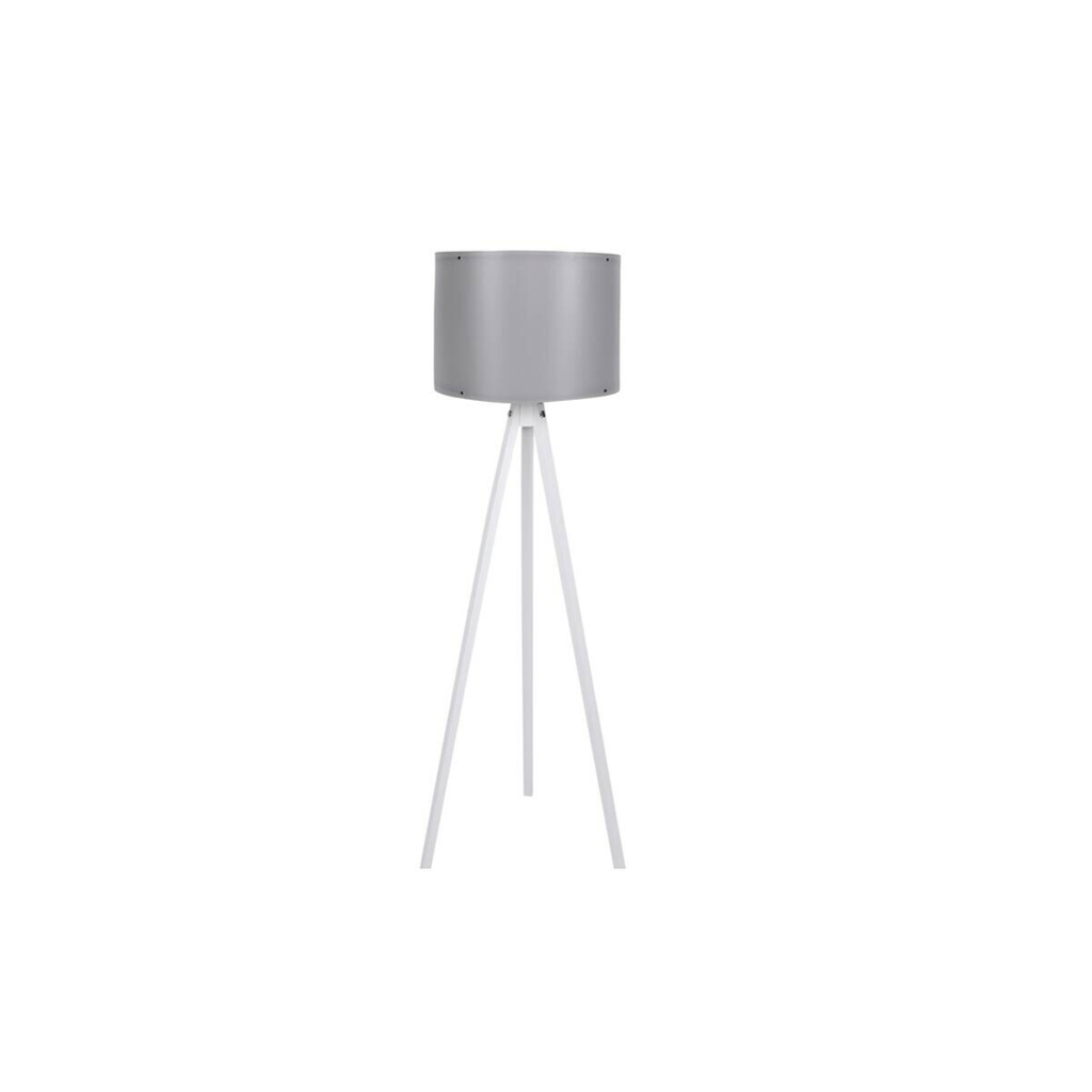 Opviq Stehlampe grau weiß MDF Polypropylen B/H/L: ca. 38x145x38 cm E27 1 Brennstellen
