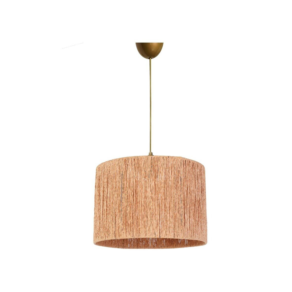 Opviq Pendelleuchte beige Kunststoff Baumwolle B/H/T/L: ca. 30x60x30x30 cm E27 1 Brennstellen