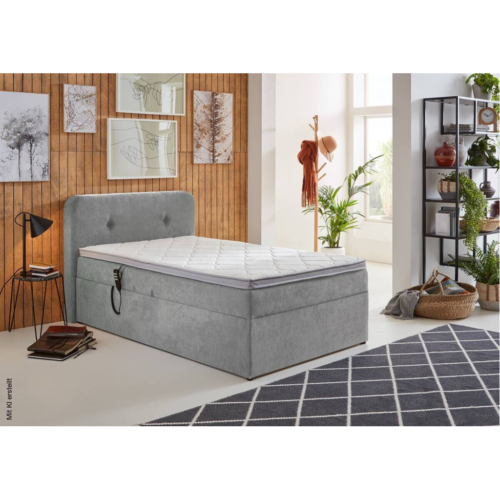 Boxbett Gabriola Silbergrau Liegefläche B/L: ca. 120x200 cm